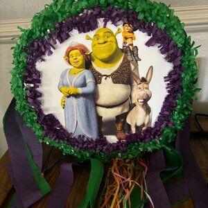 Shrek Pull String/Hit Piñata Party Birthday Supply Bundle NEW